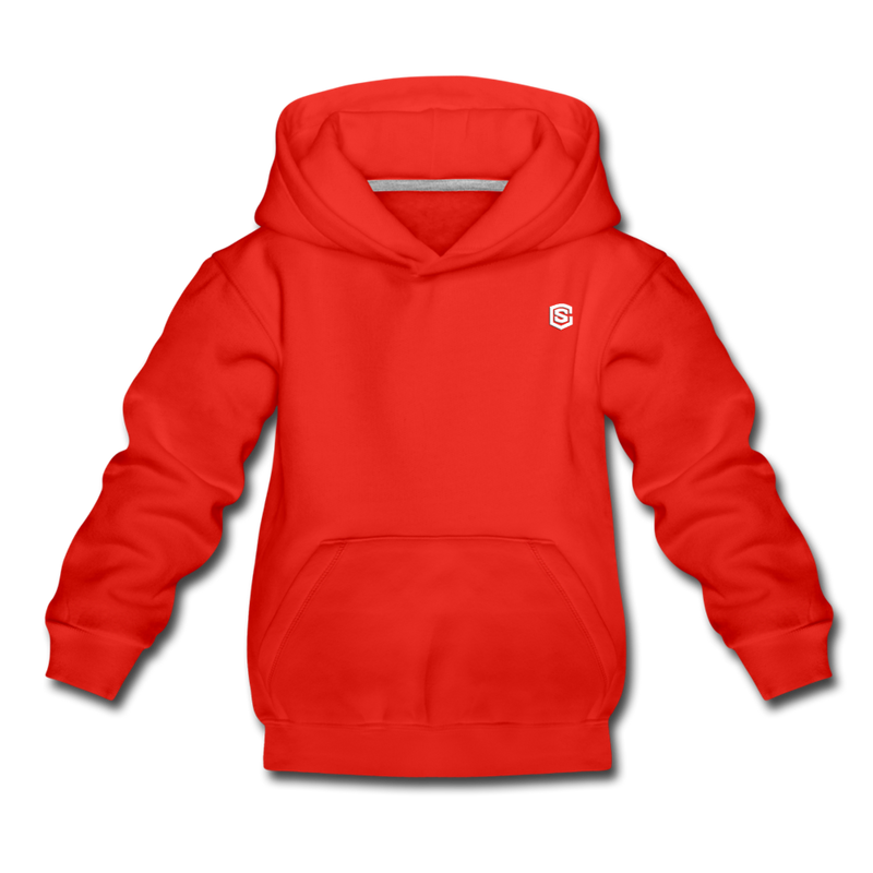 Kids‘ Premium Hoodie  WITH  WHITE LOGO - red