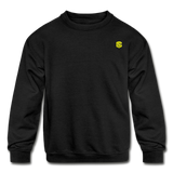 Kids' Crewneck Sweatshirt  WITH  YELLOW LOGO - black