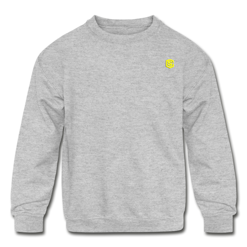 Kids' Crewneck Sweatshirt  WITH  YELLOW LOGO - heather gray