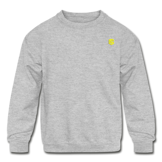 Kids' Crewneck Sweatshirt  WITH  YELLOW LOGO - heather gray