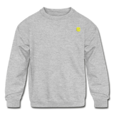 Kids' Crewneck Sweatshirt  WITH  YELLOW LOGO - heather gray