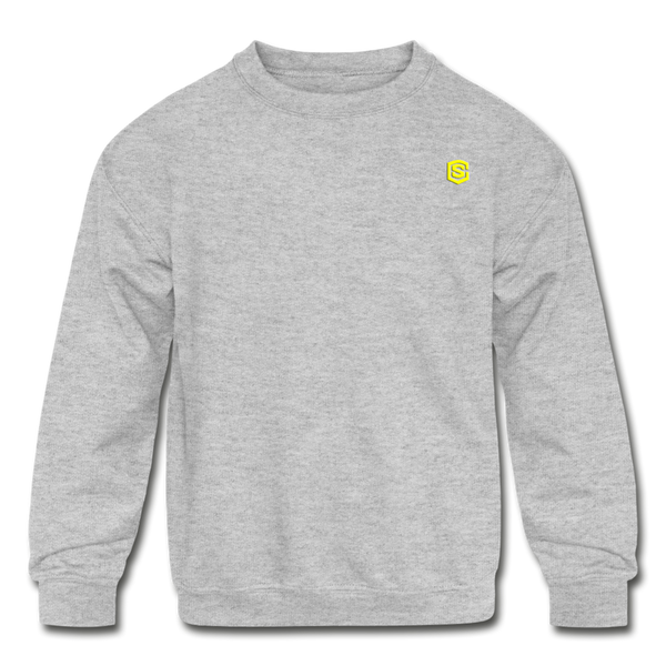 Kids' Crewneck Sweatshirt  WITH  YELLOW LOGO - heather gray