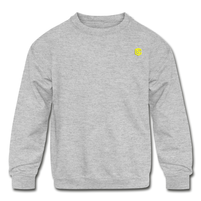 Kids' Crewneck Sweatshirt  WITH  YELLOW LOGO - heather gray