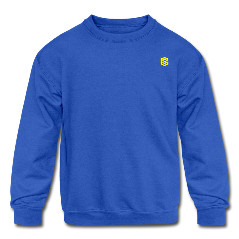 Kids' Crewneck Sweatshirt  WITH  YELLOW LOGO - royal blue