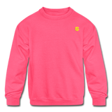 Kids' Crewneck Sweatshirt  WITH  YELLOW LOGO - neon pink