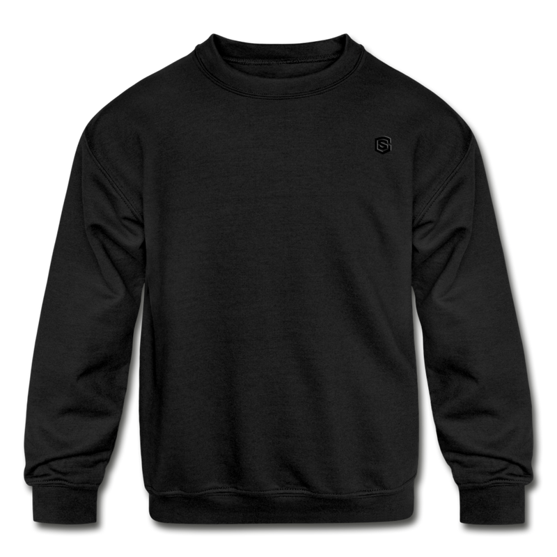 Kids' Crewneck Sweatshirt  WITH  BLACK LOGO - black