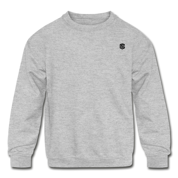 Kids' Crewneck Sweatshirt  WITH  BLACK LOGO - heather gray