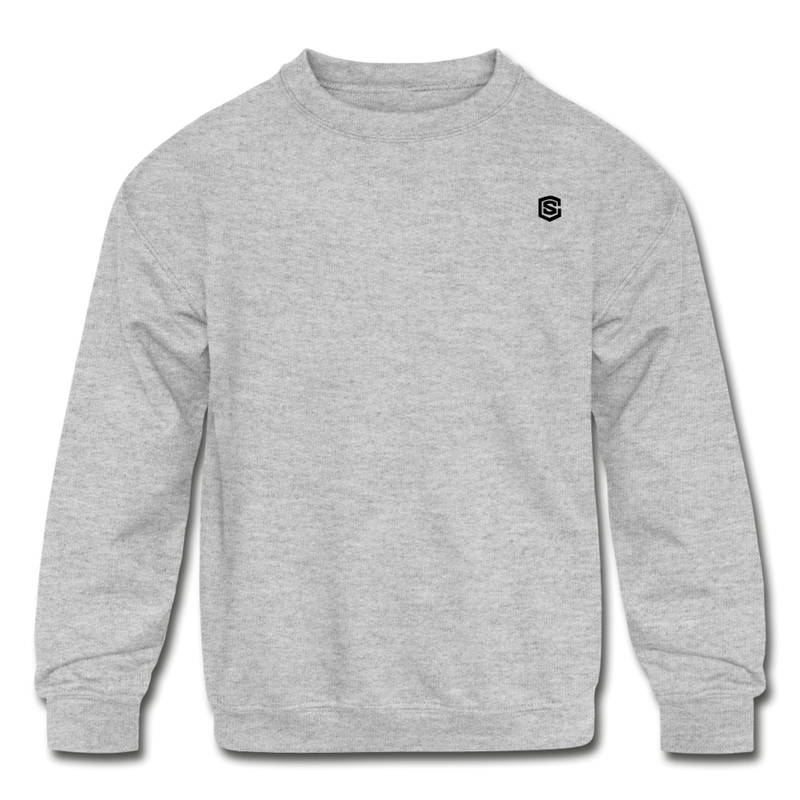 Kids' Crewneck Sweatshirt  WITH  BLACK LOGO - heather gray