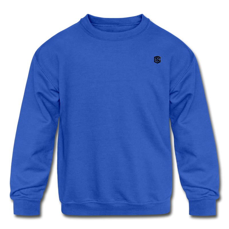 Kids' Crewneck Sweatshirt  WITH  BLACK LOGO - royal blue