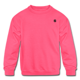 Kids' Crewneck Sweatshirt  WITH  BLACK LOGO - neon pink