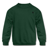 Kids' Crewneck Sweatshirt  WITH  BLACK LOGO - forest green