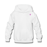 Kids' Hoodie  WITH PINK  LOGO - white