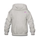 Kids' Hoodie  WITH PINK  LOGO - heather gray