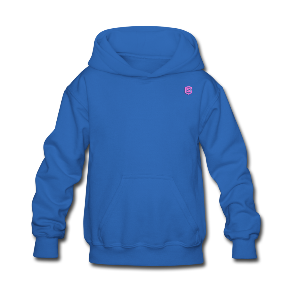 Kids' Hoodie  WITH PINK  LOGO - royal blue