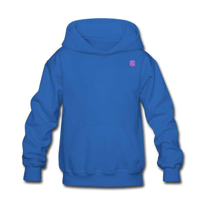 Kids' Hoodie  WITH PINK  LOGO - royal blue