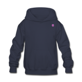 Kids' Hoodie  WITH PINK  LOGO - navy