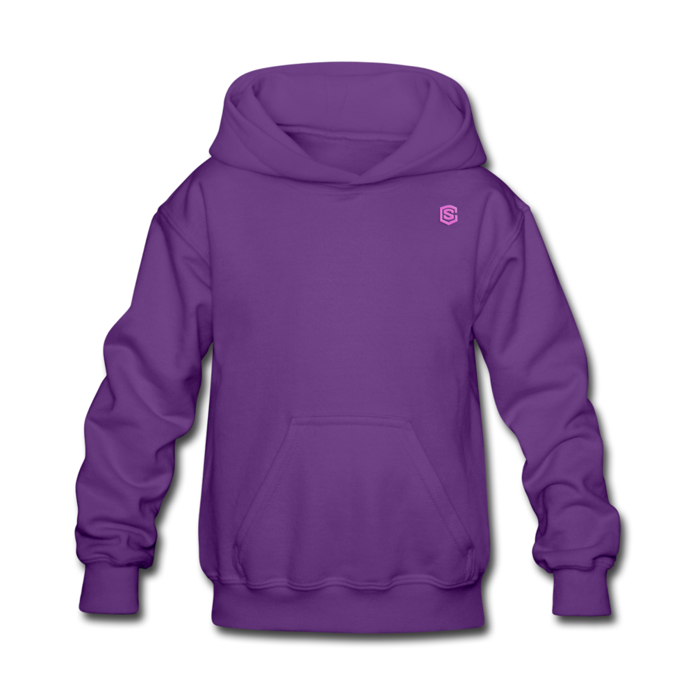 Kids' Hoodie  WITH PINK  LOGO - purple