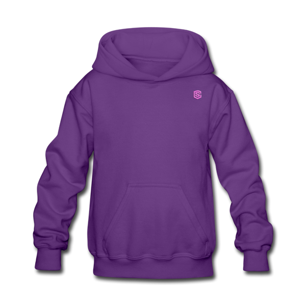 Kids' Hoodie  WITH PINK  LOGO - purple