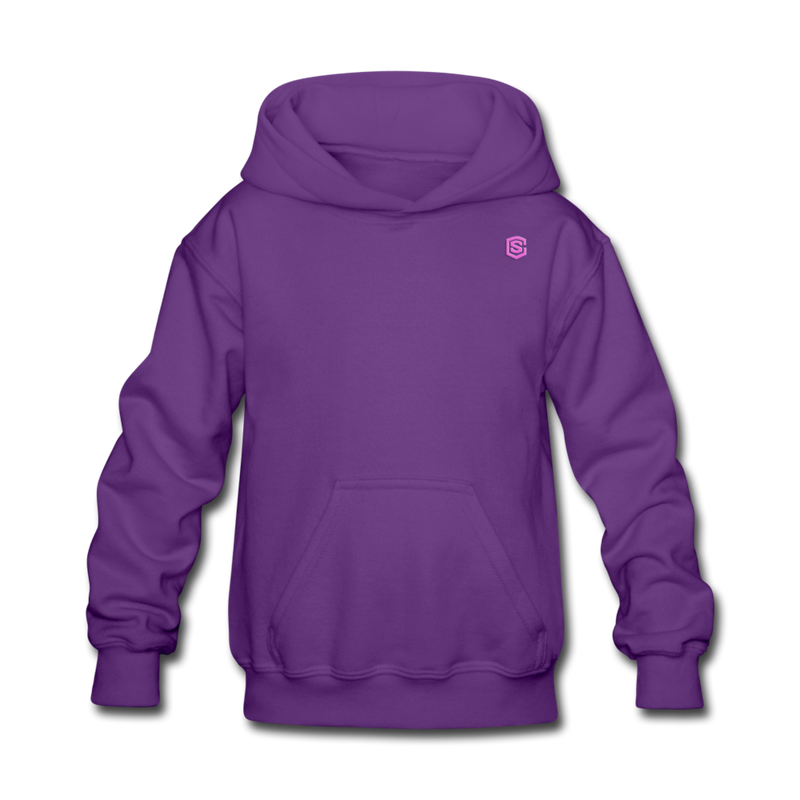 Kids' Hoodie  WITH PINK  LOGO - purple