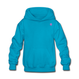 Kids' Hoodie  WITH PINK  LOGO - turquoise