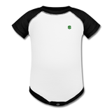 Baseball Baby Bodysuit  WITH GREEN  LOGO - white/black