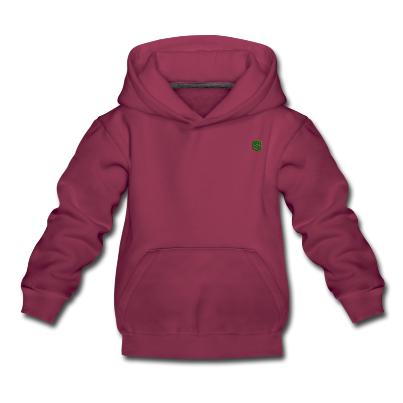 Kids‘ Premium Hoodie  WITH  GREEN LOGO - burgundy