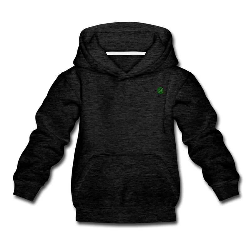 Kids‘ Premium Hoodie  WITH  GREEN LOGO - charcoal gray