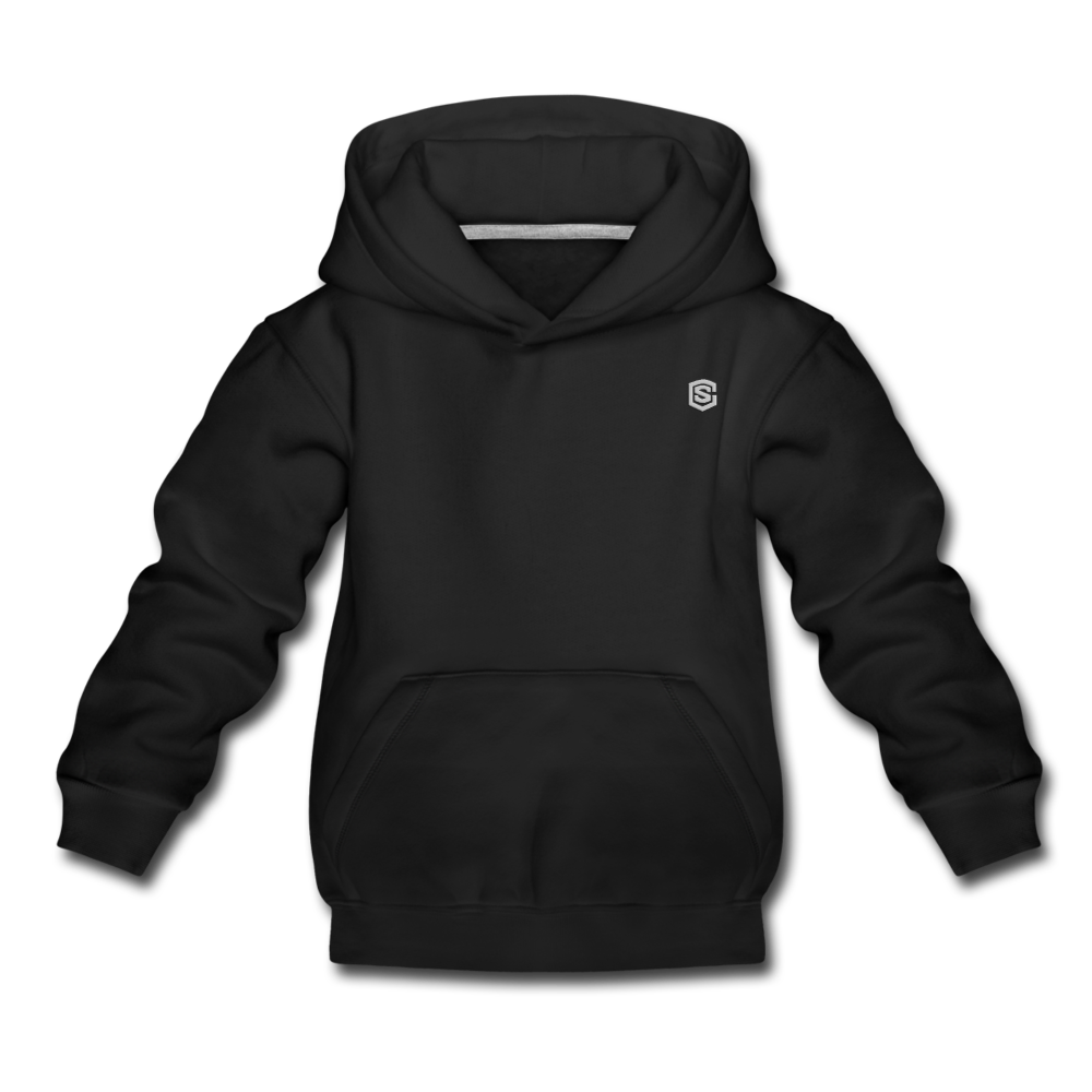 Kids‘ Premium Hoodie  WITH SILIVER  LOGO - black