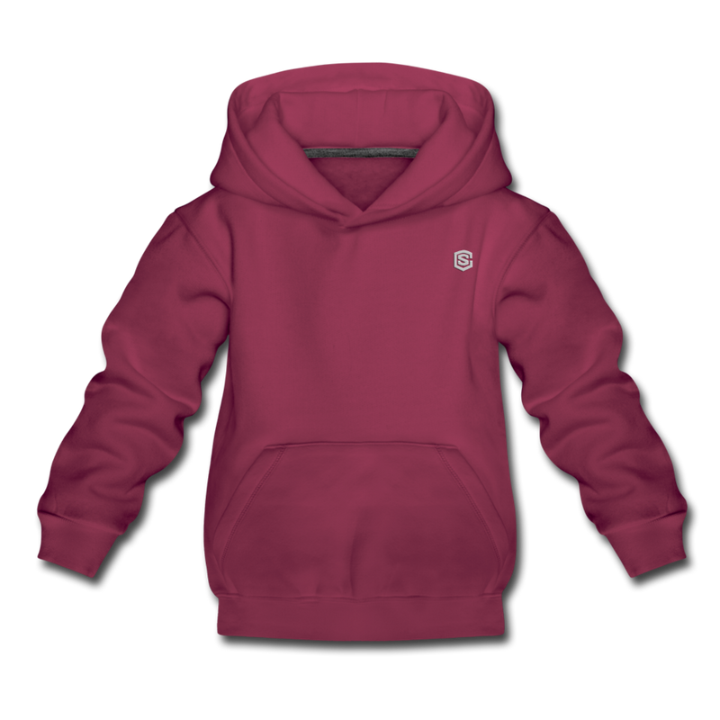 Kids‘ Premium Hoodie  WITH SILIVER  LOGO - burgundy