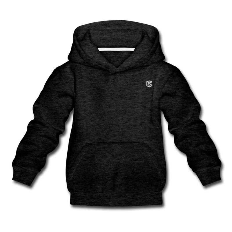 Kids‘ Premium Hoodie  WITH SILIVER  LOGO - charcoal gray