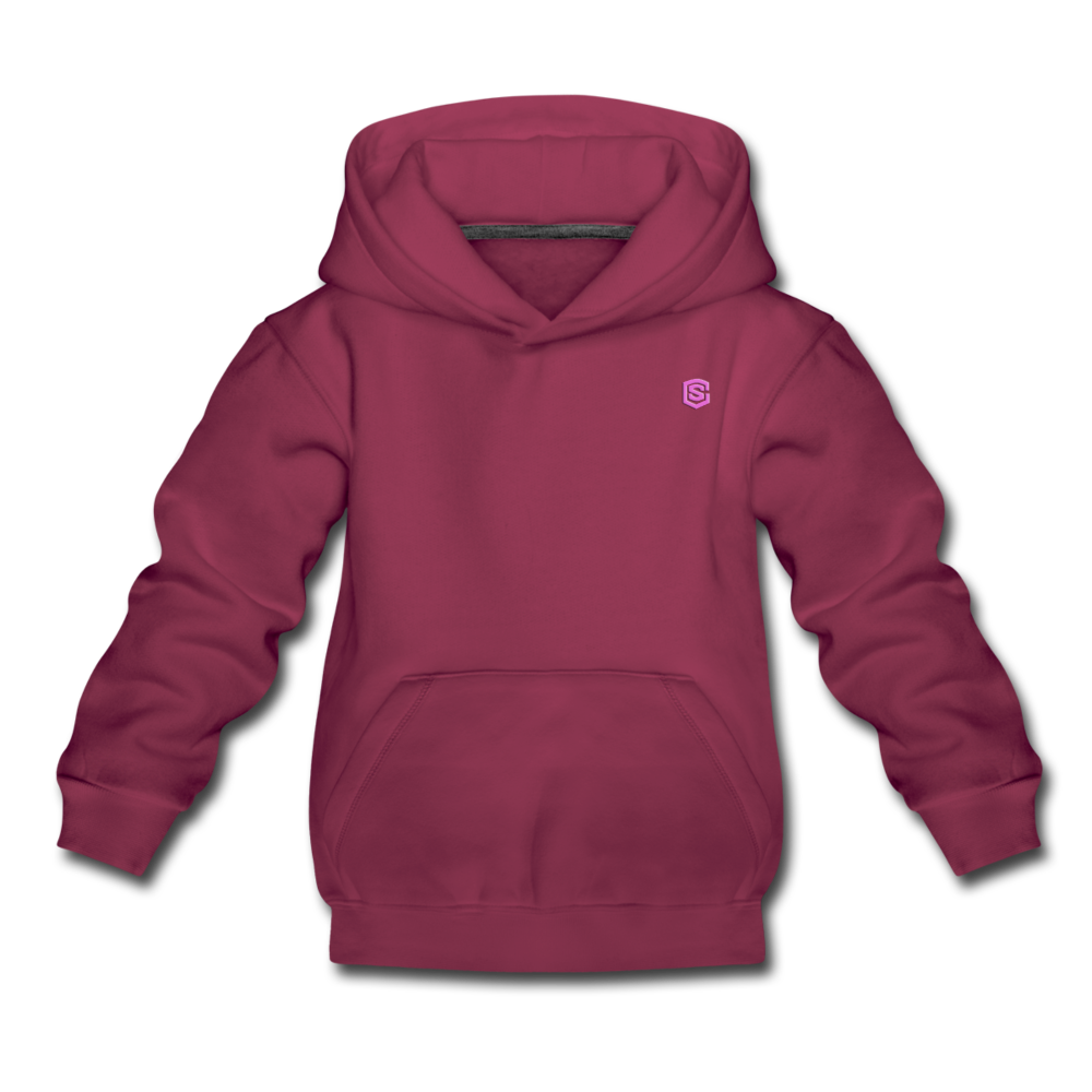 Kids‘ Premium Hoodie  WITH PINK  LOGO - burgundy