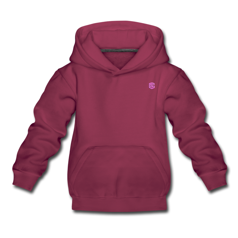 Kids‘ Premium Hoodie  WITH PINK  LOGO - burgundy