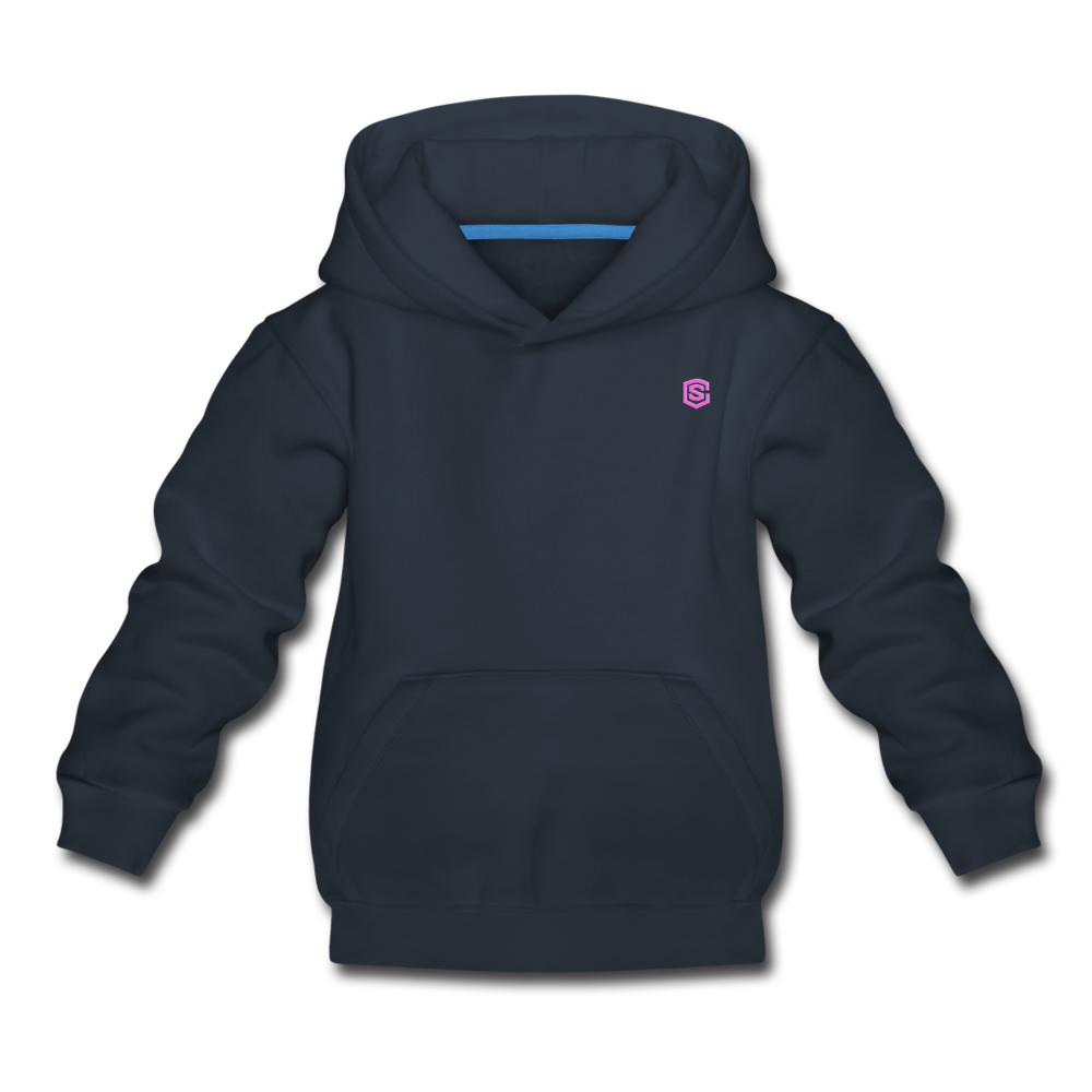 Kids‘ Premium Hoodie  WITH PINK  LOGO - navy