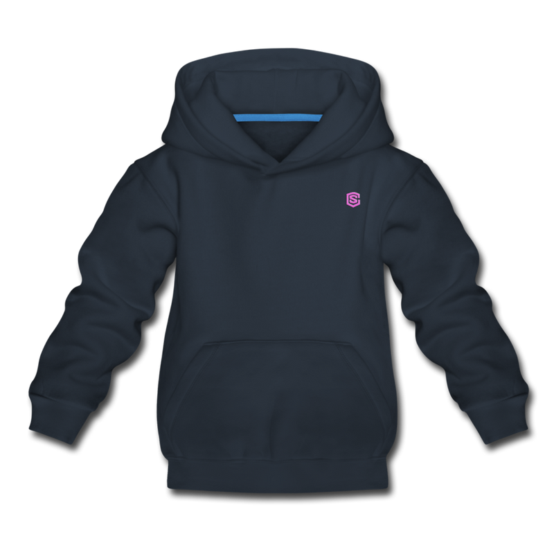 Kids‘ Premium Hoodie  WITH PINK  LOGO - navy