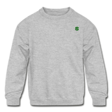 Kids' Crewneck Sweatshirt  WITH  GREEN  LOGO - heather gray