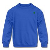 Kids' Crewneck Sweatshirt  WITH  GREEN  LOGO - royal blue