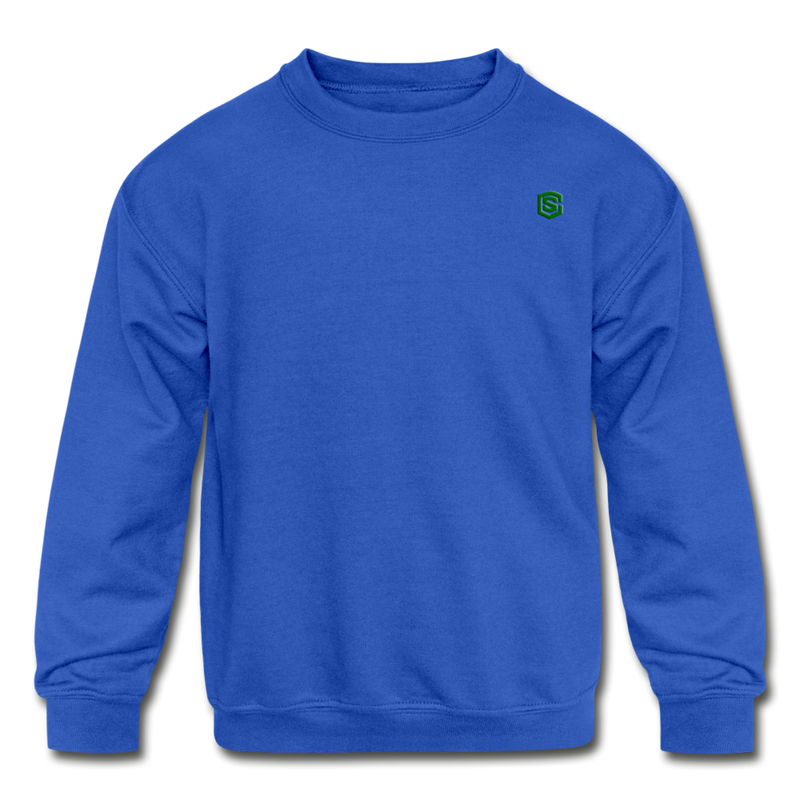 Kids' Crewneck Sweatshirt  WITH  GREEN  LOGO - royal blue