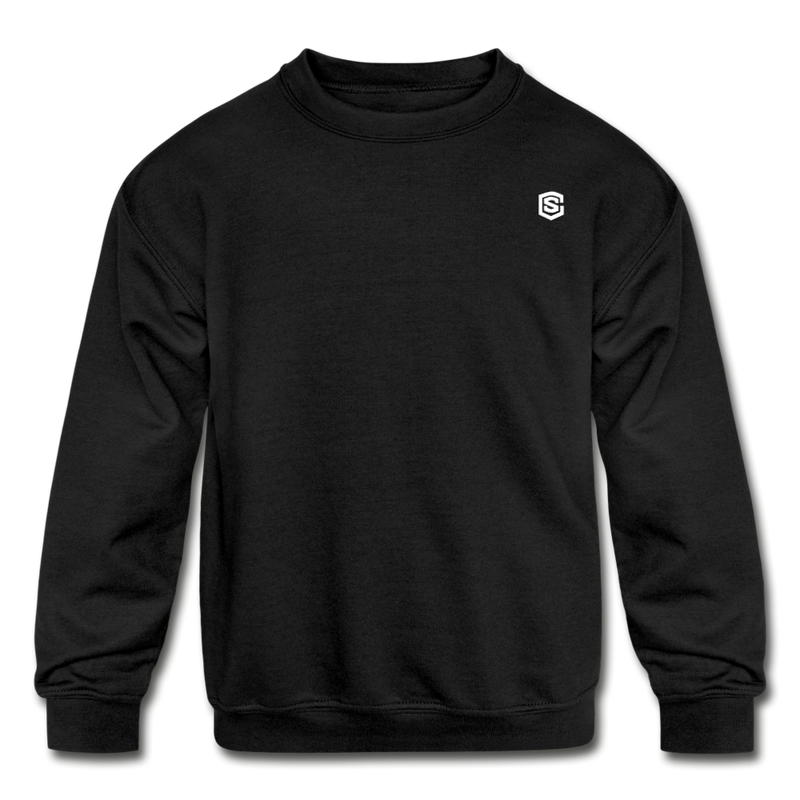 Kids' Crewneck Sweatshirt  WITH WHITE  LOGO - black