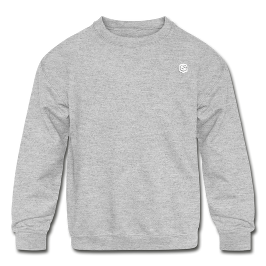 Kids' Crewneck Sweatshirt  WITH WHITE  LOGO - heather gray