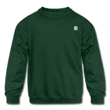 Kids' Crewneck Sweatshirt  WITH WHITE  LOGO - forest green