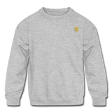 Kids' Crewneck Sweatshirt  WITH  GOLD LOGO - heather gray