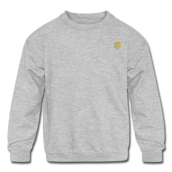 Kids' Crewneck Sweatshirt  WITH  GOLD LOGO - heather gray