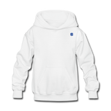 Kids' Hoodie  WITH BLUE  LOGO - white