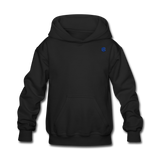 Kids' Hoodie  WITH BLUE  LOGO - black