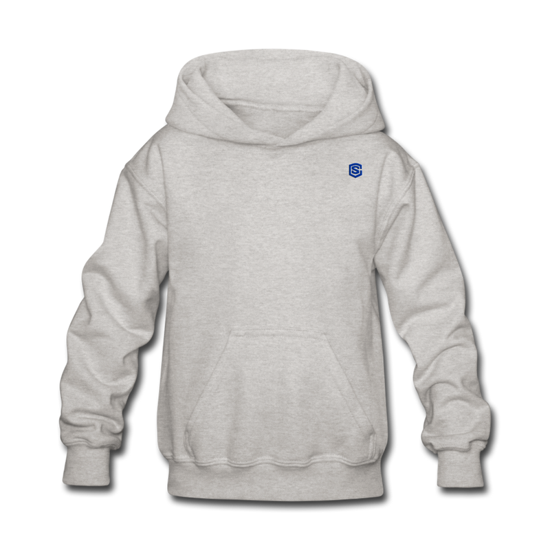 Kids' Hoodie  WITH BLUE  LOGO - heather gray