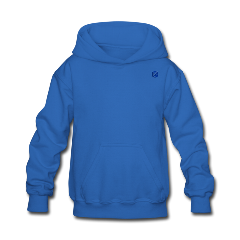 Kids' Hoodie  WITH BLUE  LOGO - royal blue