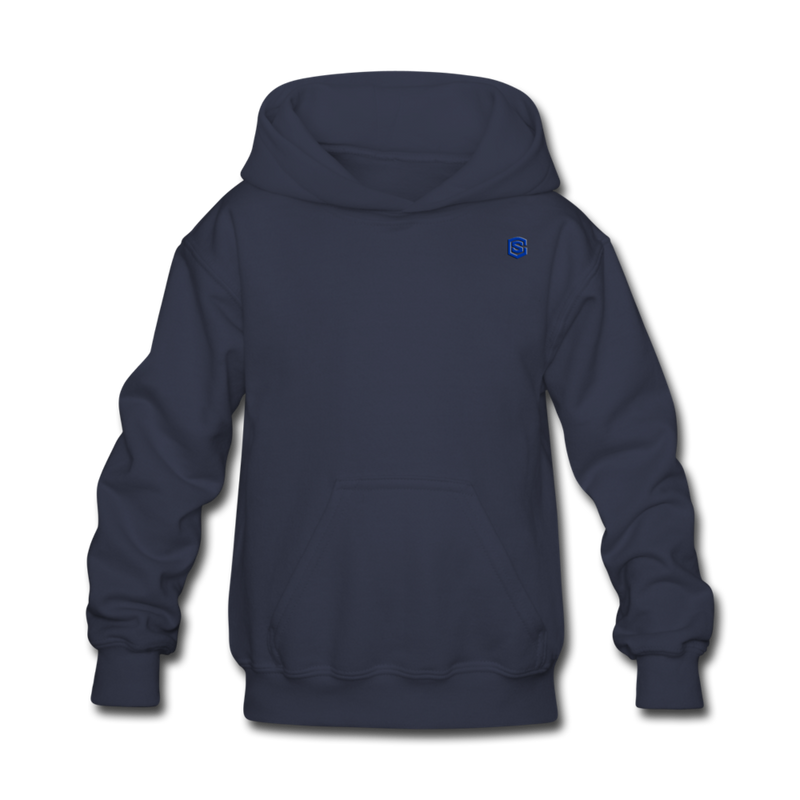 Kids' Hoodie  WITH BLUE  LOGO - navy