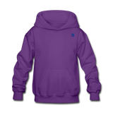 Kids' Hoodie  WITH BLUE  LOGO - purple