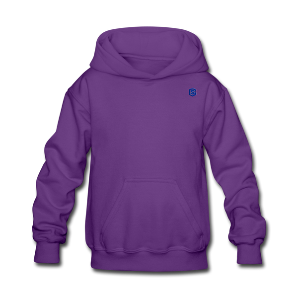 Kids' Hoodie  WITH BLUE  LOGO - purple