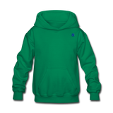 Kids' Hoodie  WITH BLUE  LOGO - kelly green